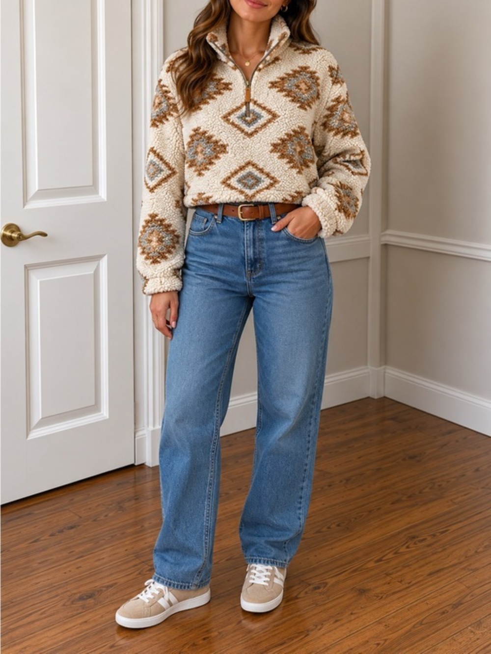 Thread & Supply Western Fleece Cropped Pullover size Small great condition